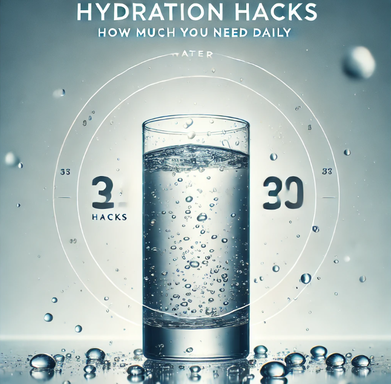 hydration hacks and calculate how much water to drink daily.