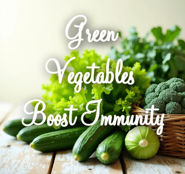 green vegetables like spinach & kale help boost immunity.