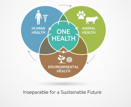 One Health approach, human animal environmental health inseparable